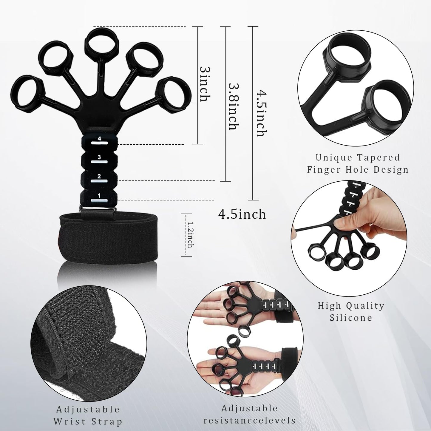 Grip Trainers, Including Forearm Strengtheners, Finger Trainers, Mechanical Counting Grips, Grip Balls, Hand Grippers, Strengthening Devices for Strength Training, Grip Improvement and Hand Exercises (5-Pack)