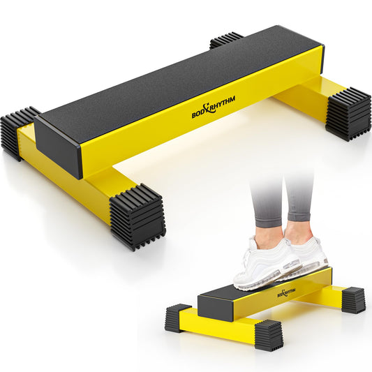 Upgraded Calf Raise Bar for Home Gym Workouts, Standing Calf Raise Machine for Calf Stretching, Squating, Foot Stretching, Anti-Slip Solid Calf Block, Ankle Calf Stretcher. (Yellow)