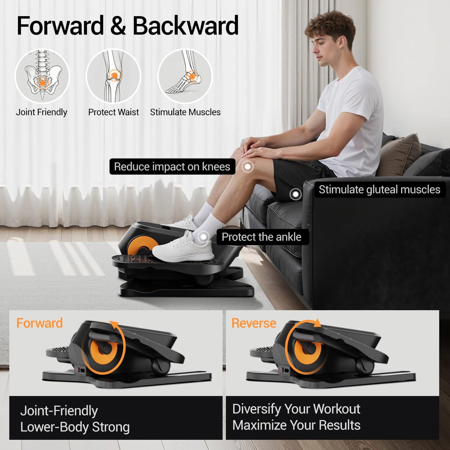 Under Desk Elliptical Machine, Electric Seated Pedal Exerciser, Quiet Leg Exerciser While Sitting for Seniors, Mini Portable Leg Exercise Machine with Remote, Adjustable 12-Speeds, Manual & Auto Mode