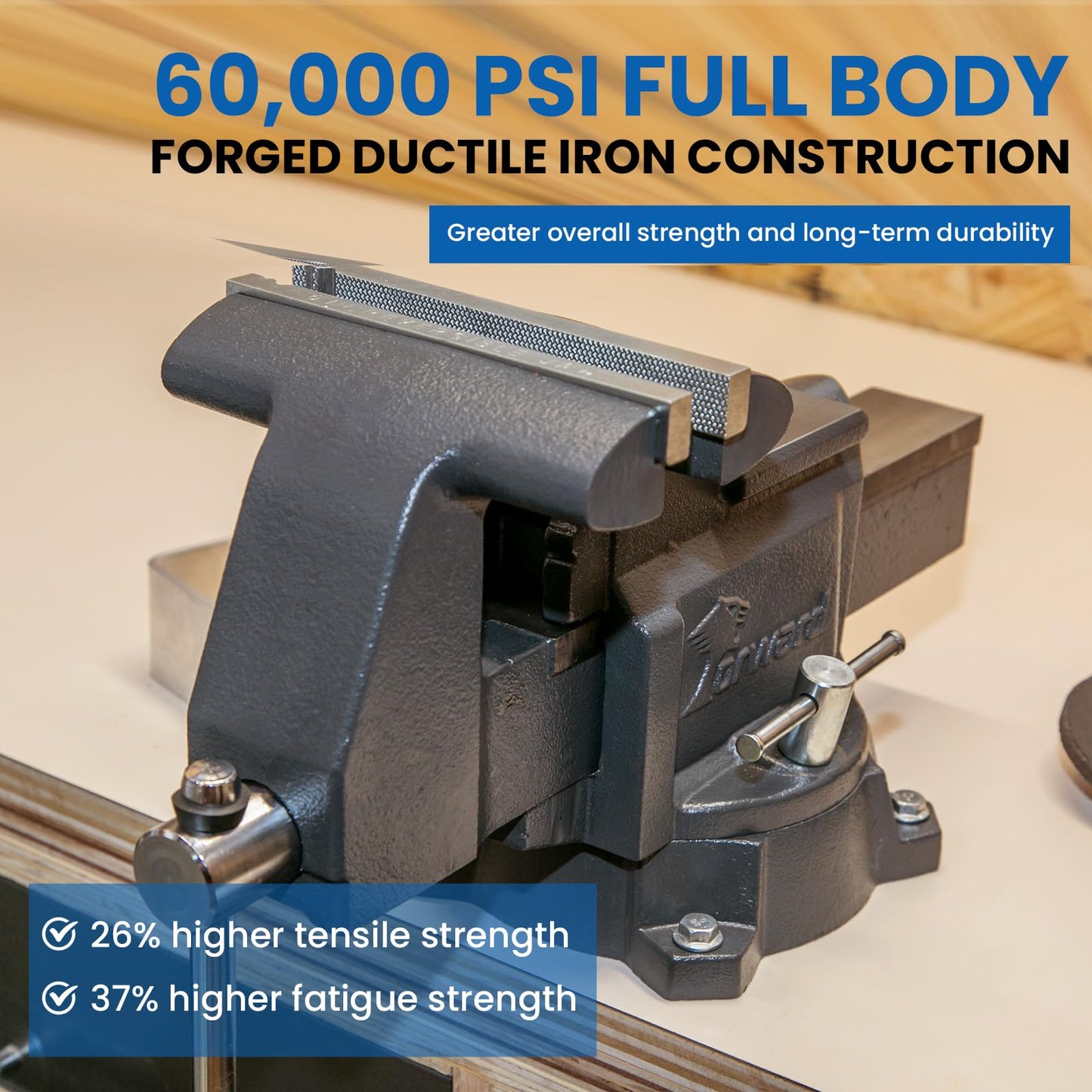 Forward CR60A 6.5 Inch Bench Vise and C-Clamp 3 Piece Set