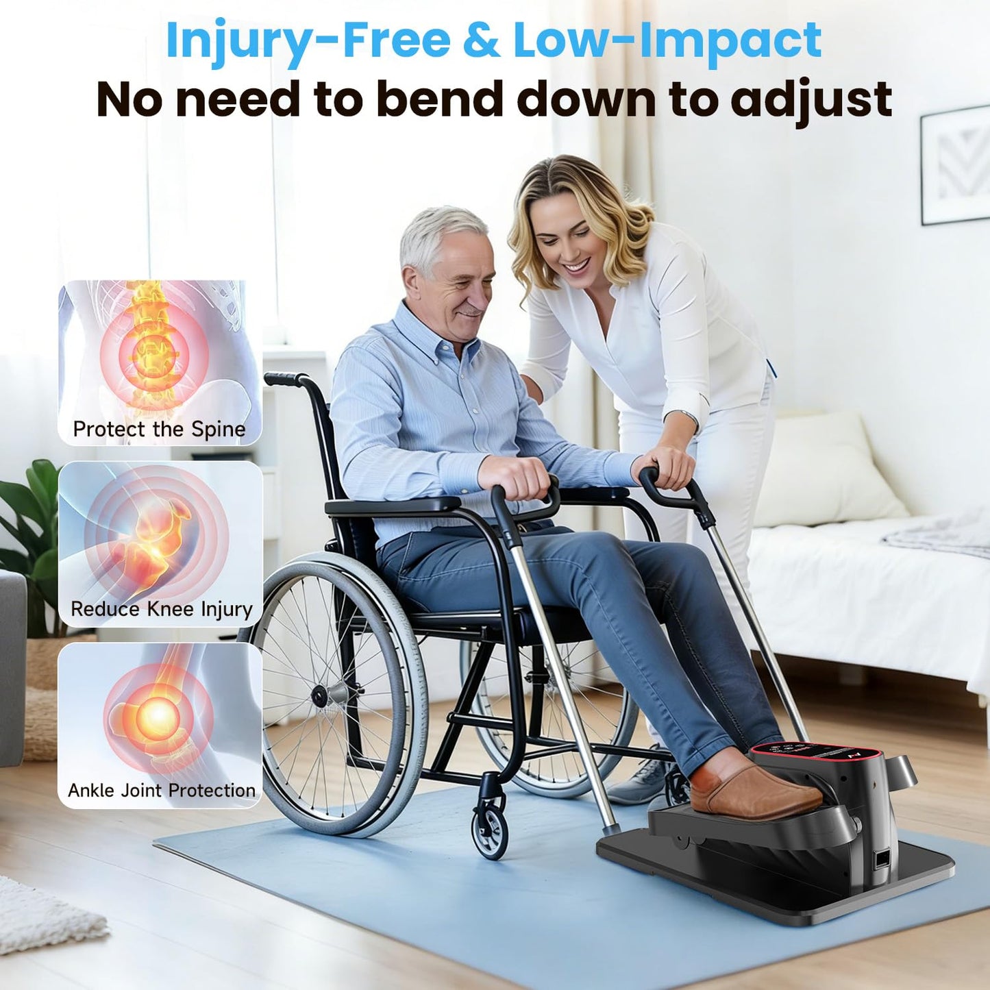 AXV Under Desk Elliptical Exercise Machine,Electric Ellipse Leg Exerciser As Seen On TV,Training Machines While Sitting for Seniors Home,Portable, Quiet, with Remote Control