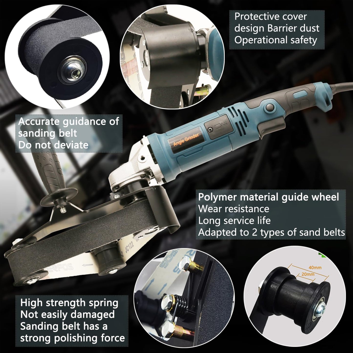 1280W Pipe Belt Sander - Industrial Grade Pipe Tube Polishing Sandingwith 6 Variable Speeds,Suitable for Polishing Various Circular Pipe Materials,Woodworking and Metal Rust Removal(45Pcs Belts).