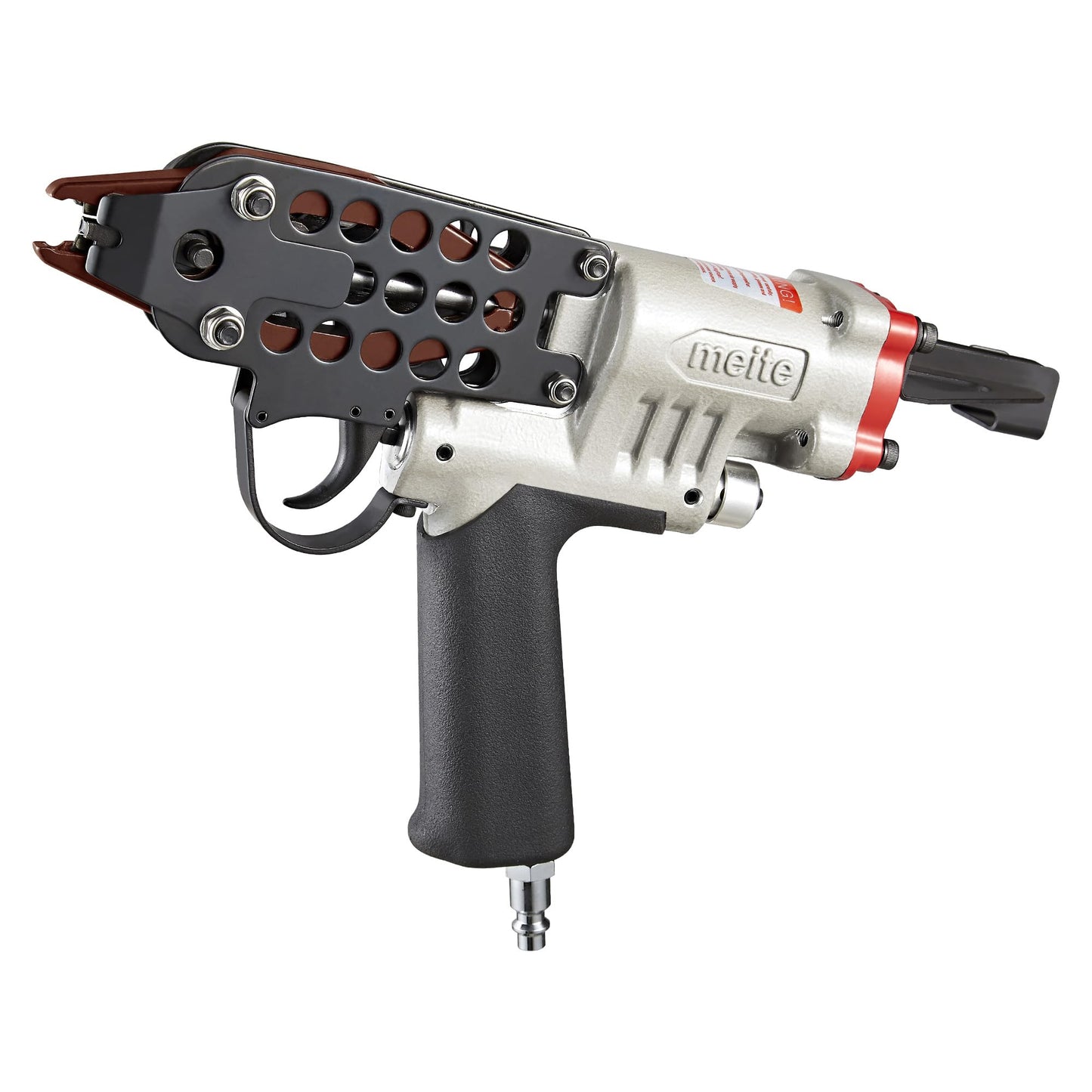 meite SC760C Pneumatic Hog Ring Gun, 16 Gauge 1/2" Crown Hog Ring Pliers, 2.6–3.6 mm Closure, Air C Ring Stapler for Fencing, Upholstery, Pet Cages, and Bag Sealing