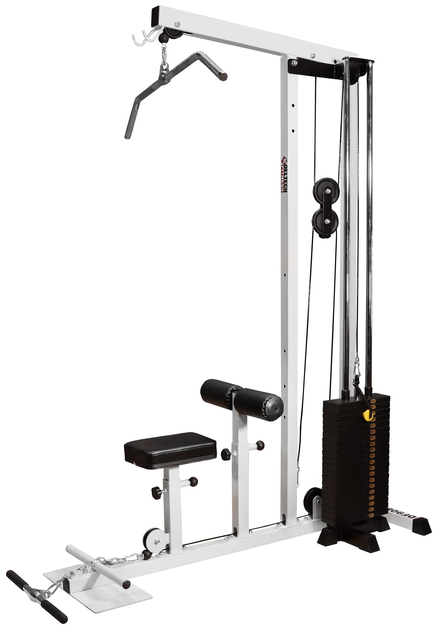 DF908 Heavy Duty Stack Loaded LAT Machine by Deltech Fitness- 200 lb Weight Stack