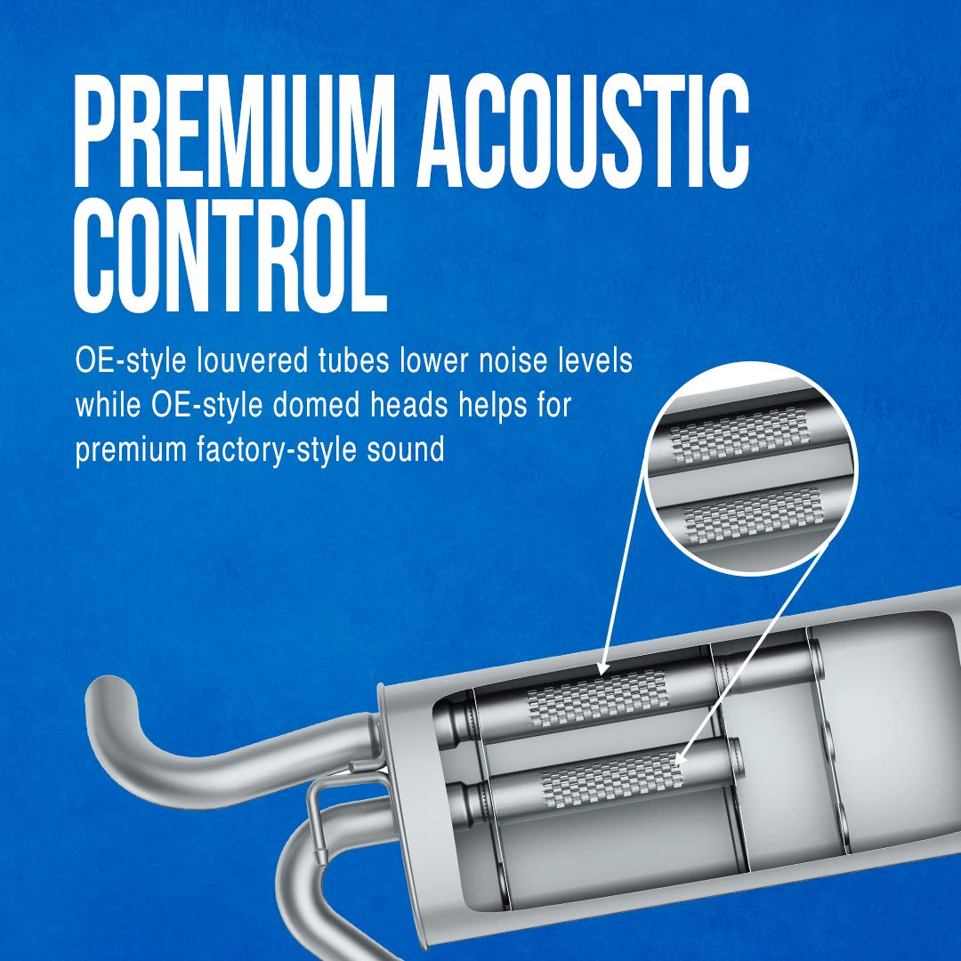 Walker Quiet-Flow SS 54948 Direct Fit Exhaust Muffler Assembly 2.25" Inlet (ID) 2" Outlet (OD) for Dodge Charger