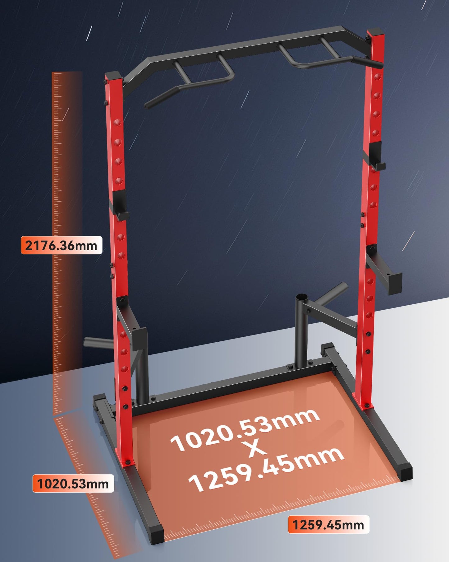 OPPSDECOR Squat Rack, Multi-Function Power Cage Rack with Adjustable Weight Bench, Squat Rack with Pull-up Bar, J-Hooks, More Training Attachment for Home Gym