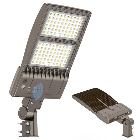 KUKUPPO 450W LED Parking Lot Light Dusk to Dawn 67,500LM, ETL Listed Power Adjustable LED Shoebox Pole Court Light Industrial Outdoor Parking Lighting Slip Fit 5000K IP65 Waterproof 100-277V