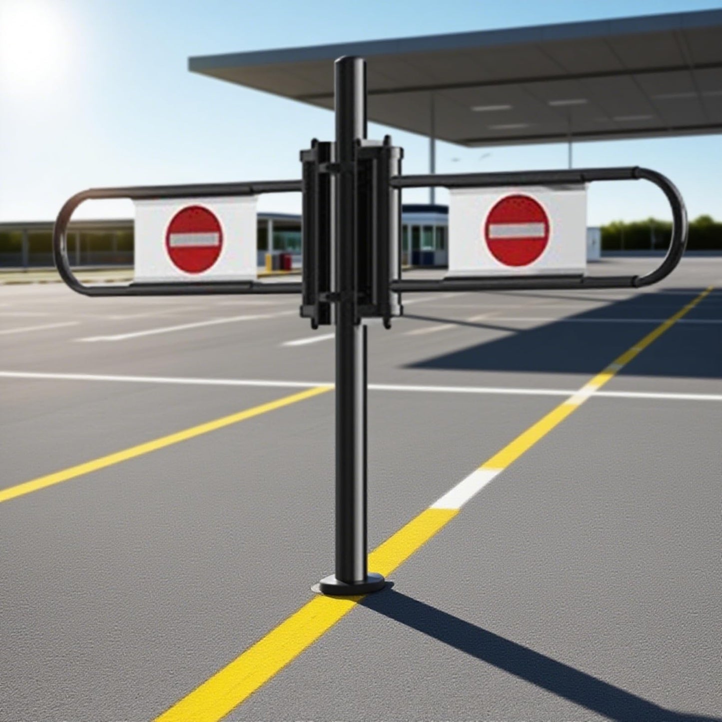 Stainless Steel Supermarket Cashier Counter Safety Gate - Black 200x100CM 1-Way Pedestrian Access Spring-Loaded Automatic Swing Door for Libraries and Entrances