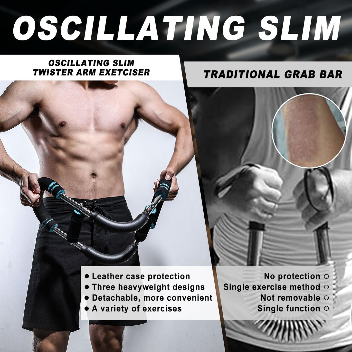 Ultimate Twister Arm Trainer, Adjustable Chest Workout Equipment, Arm Trainer for Men, Chest Trainer for Men, Shoulder Muscle Training, Portable Spring Resistance Home Fitness Equipment