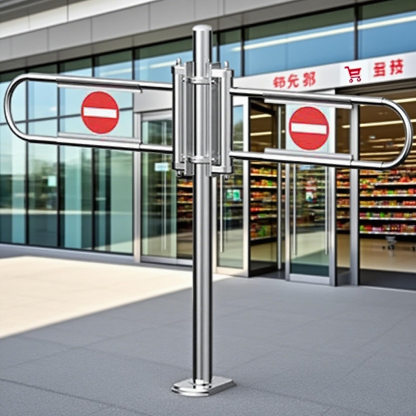 JIIPOREGJ Stainless Steel Supermarket Cashier Counter Safety Gatespring-Loaded Automatic Swing Door for Librarysmall 1-Way Pedestrian Access.Silver-300X100Cmx6.3Cm