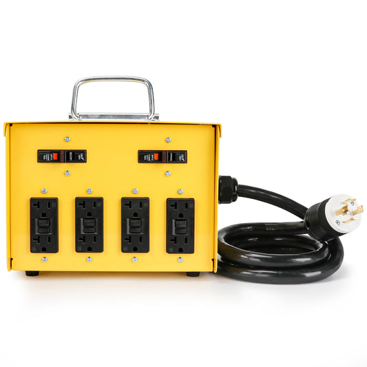 Clyxriv 30A Power Distribution Box, 8 Outlets, GFCI Protected, Durable Steel Enclosure, Parts ETL Listed Temporary Spider Box Electrical for Emergency Use