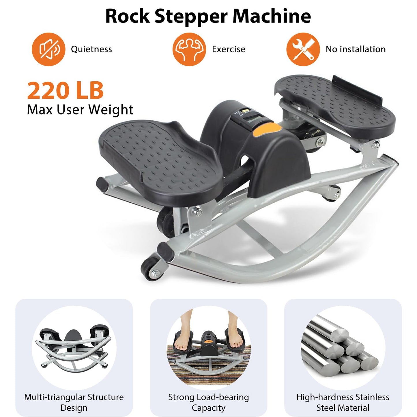 Rock Stepper, Rock Stepper Side to Side, Lateral Rocking Fitness Stepper Home Workout Machine