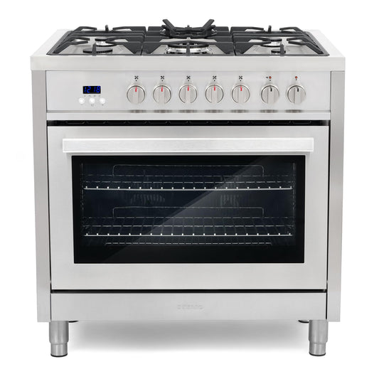 COSMO F965 36 in. Stellar Collection 4.4 cu. ft. Dual Fuel Range, 5 Sealed Burners, 8 Function Convection Oven in Stainless Steel