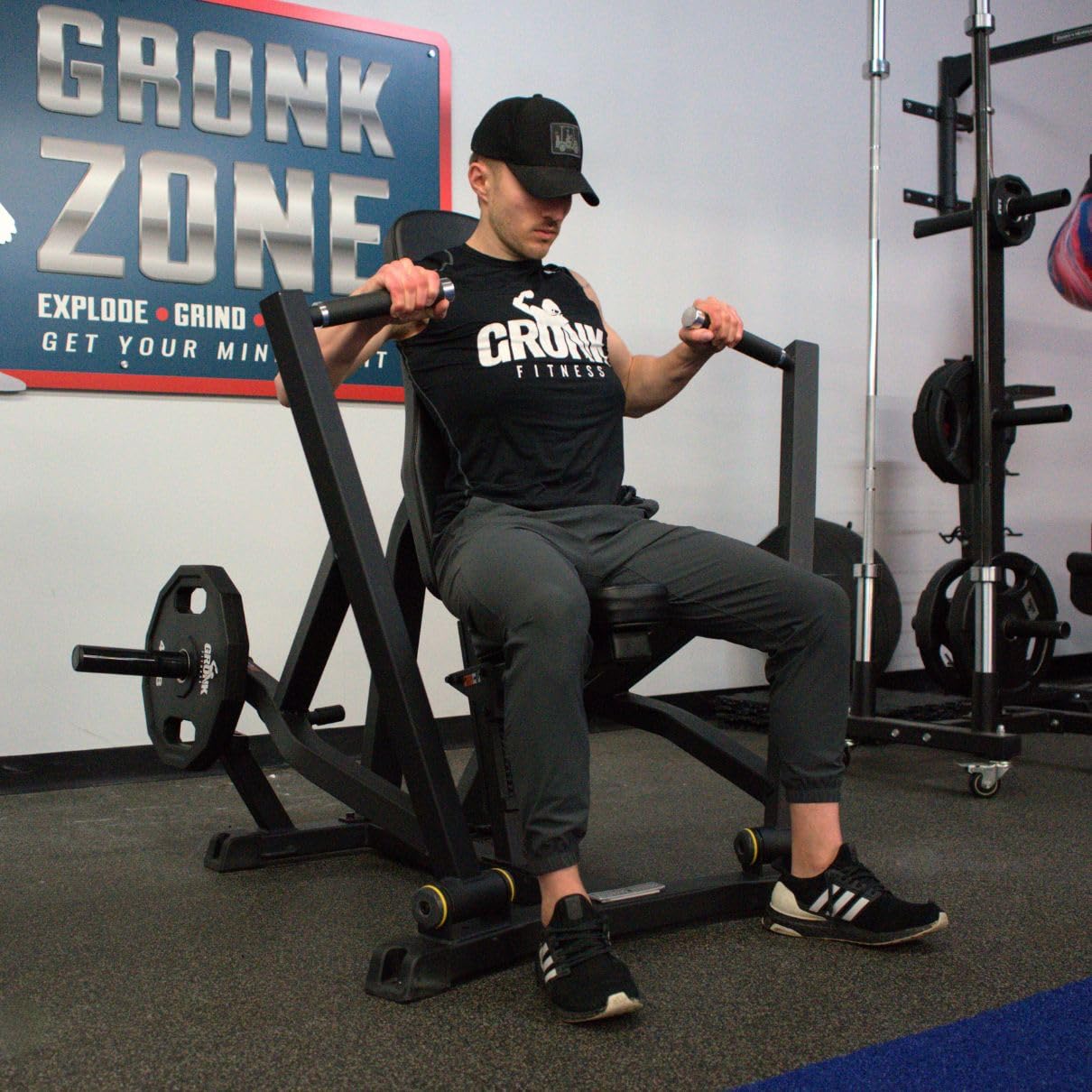Gronk Fitness Seated Chest Press | Plate Loaded Chest Press Machine for Ultimate Gains | Bench Press Machine Workout | Use with 2" Olympic Plates