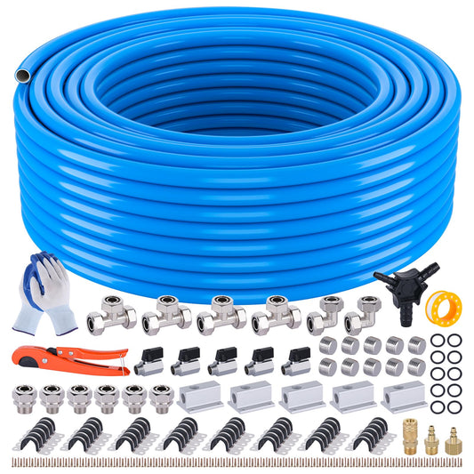 MOLAVIEE Compressed Air Line Kit, 3/4 Inch ID x 200FT HDPE-Aluminum Compressed Air Piping System, Garage Air Compressor Line Kit Accessories for Shop | 200 PSI | 170PCS