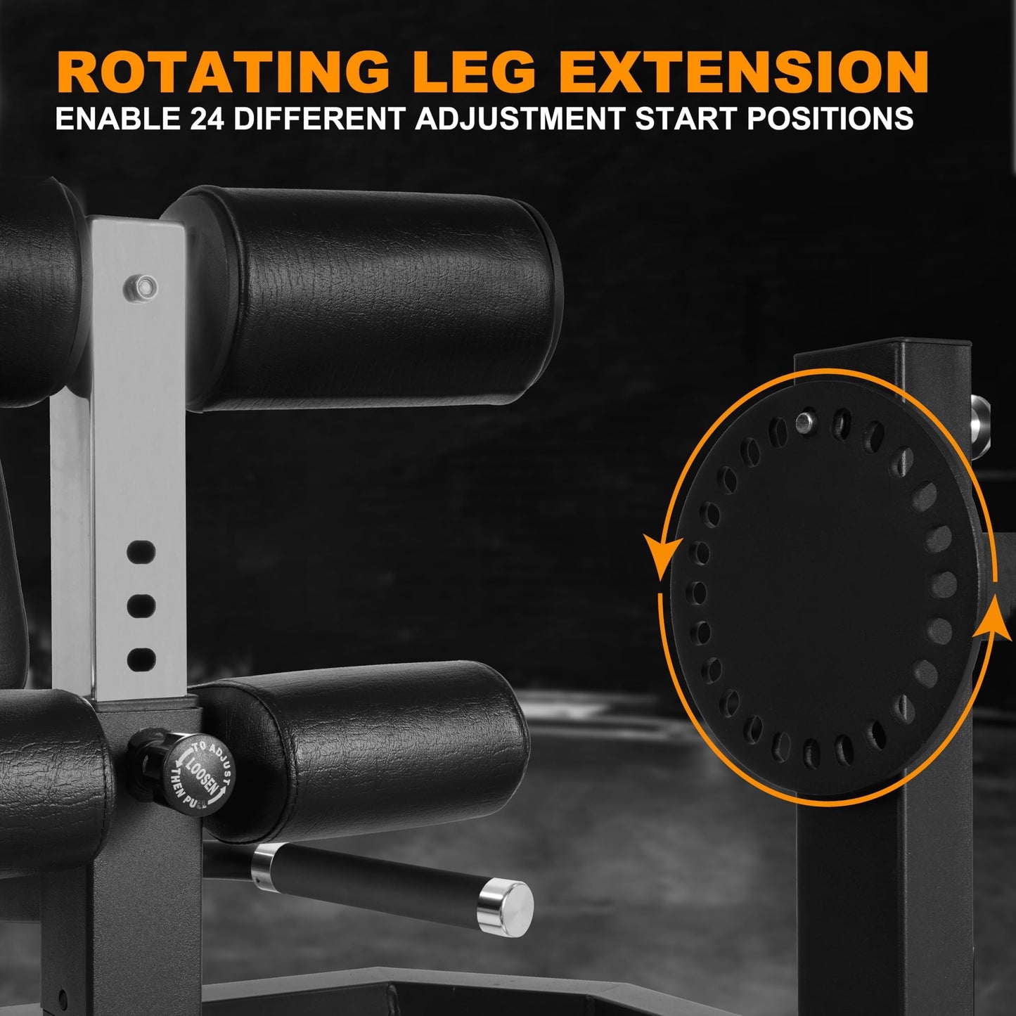 Fitvids Leg Extension and Curl Machine, Lower Body Special Leg Machine, Adjustable Leg Curl Workout Exercise Bench with Squat Rack, Leg Workout Equipment Home Gym Weight Machine
