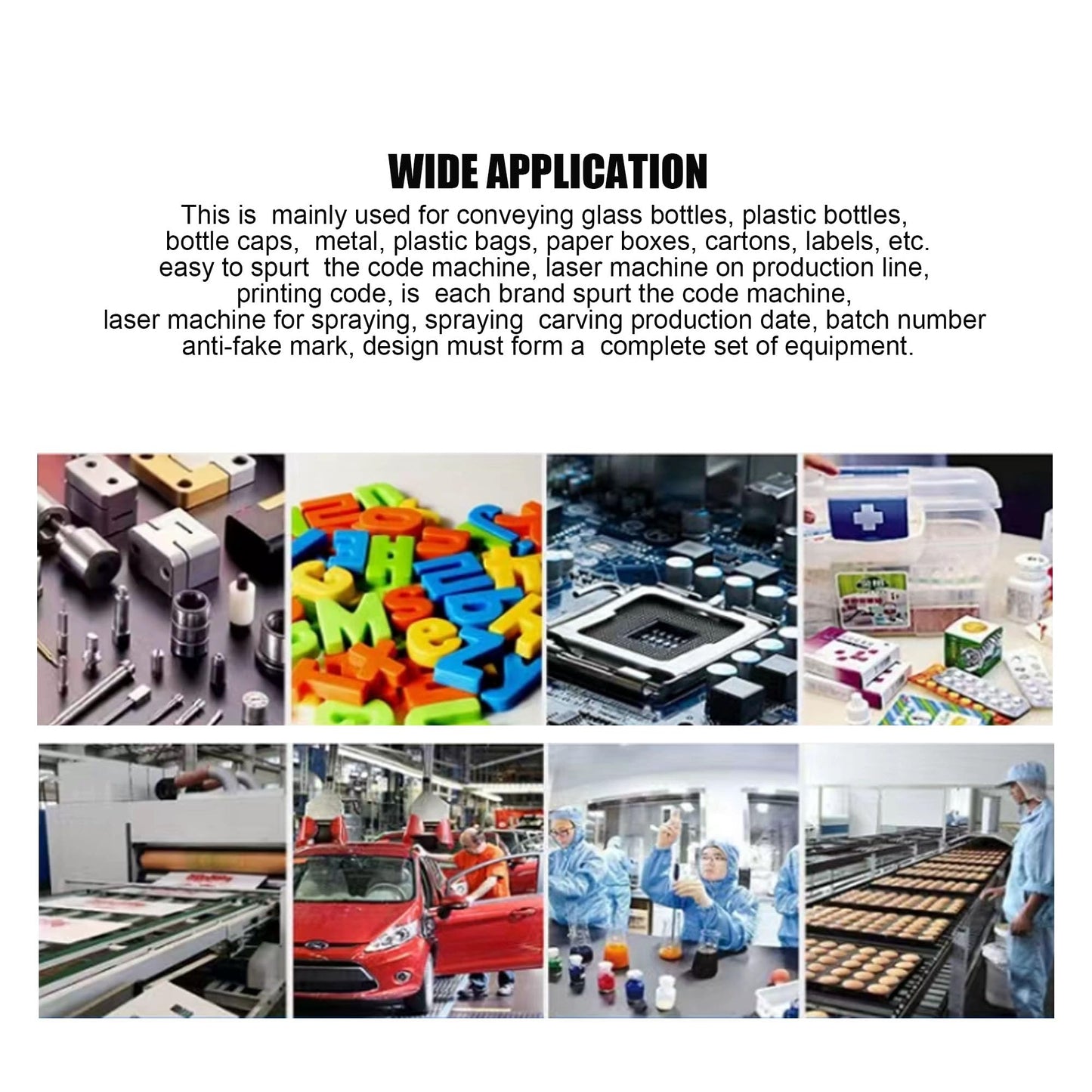 BREVELTION 110V 59inch PVC Conveyor with Double Guardrail Industrial Transport Equipment Adjustable Speed with Single Guardrail 60W