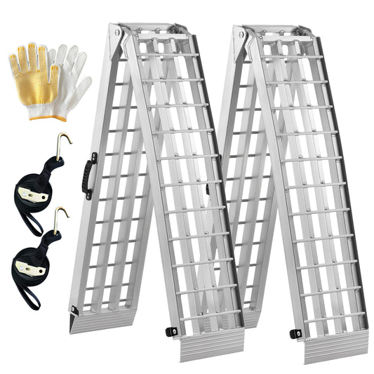 TaiH Leo Truck Ramps 3000LBS Capacity - 2 Pcs 7.5ft Heavy Duty Loading Ramp, Folded Loading Ramps for Motorcycles, Dirt Bikes, UTVs, ATVs, Golf Cart, Garden Tractors, Aluminum Ramps with Handle