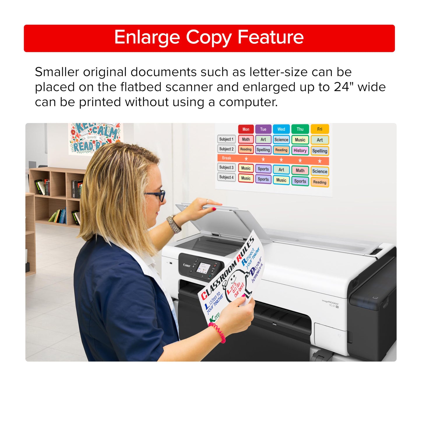 Canon imagePROGRAF TC-21M – Multifunction Printer| 24" Large Format Poster & Plotter Printer - Automatic Roll & Cut Sheet Paper Feeder, USB, Wi-Fi, LAN,White