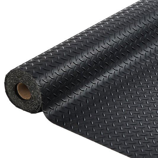7.8 x 18 FT Garage Floor Mat, ExploreHorizon 2.8mm Thickened Flooring Roll Diamond Plate PVC Rubber Trailer Mat, Non-Slip Floor Protector Mat for Garage, Warehouse, Gyms, Trailer, SUV