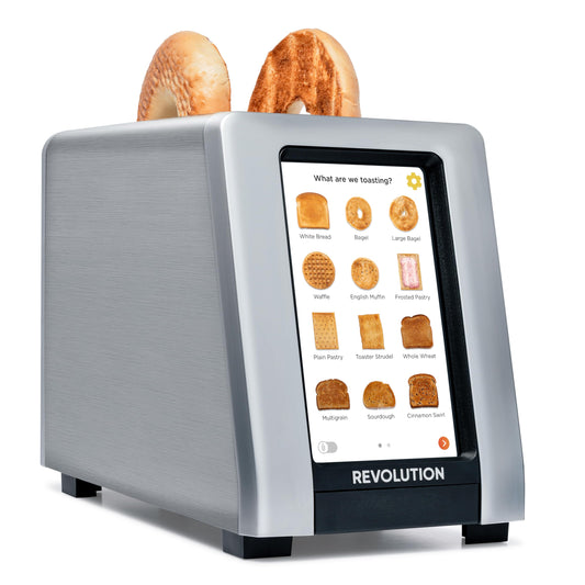 Revolution R180 Connect Plus Smart Toaster with Touchscreen – Choose from 40+ Bread Types, 7 Browning Levels, & Toastie Press Mode – Digital Picture Frame, Weather Widget, and Clock