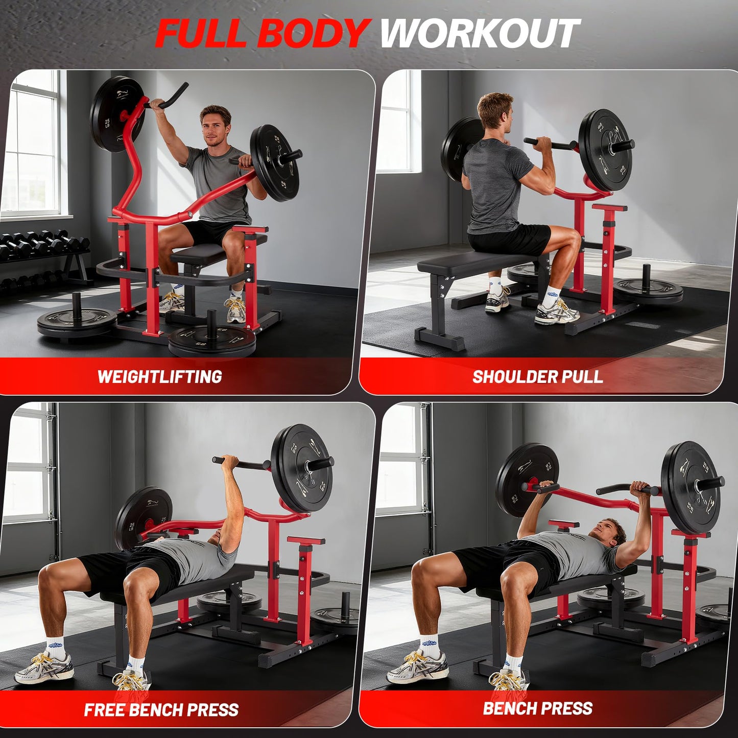 Garvee Chest Press Machine, Bench Press Machine with Independent Converging Arms, Adjustable Bench Chest Press for Home Gym Upper Body Strength Training