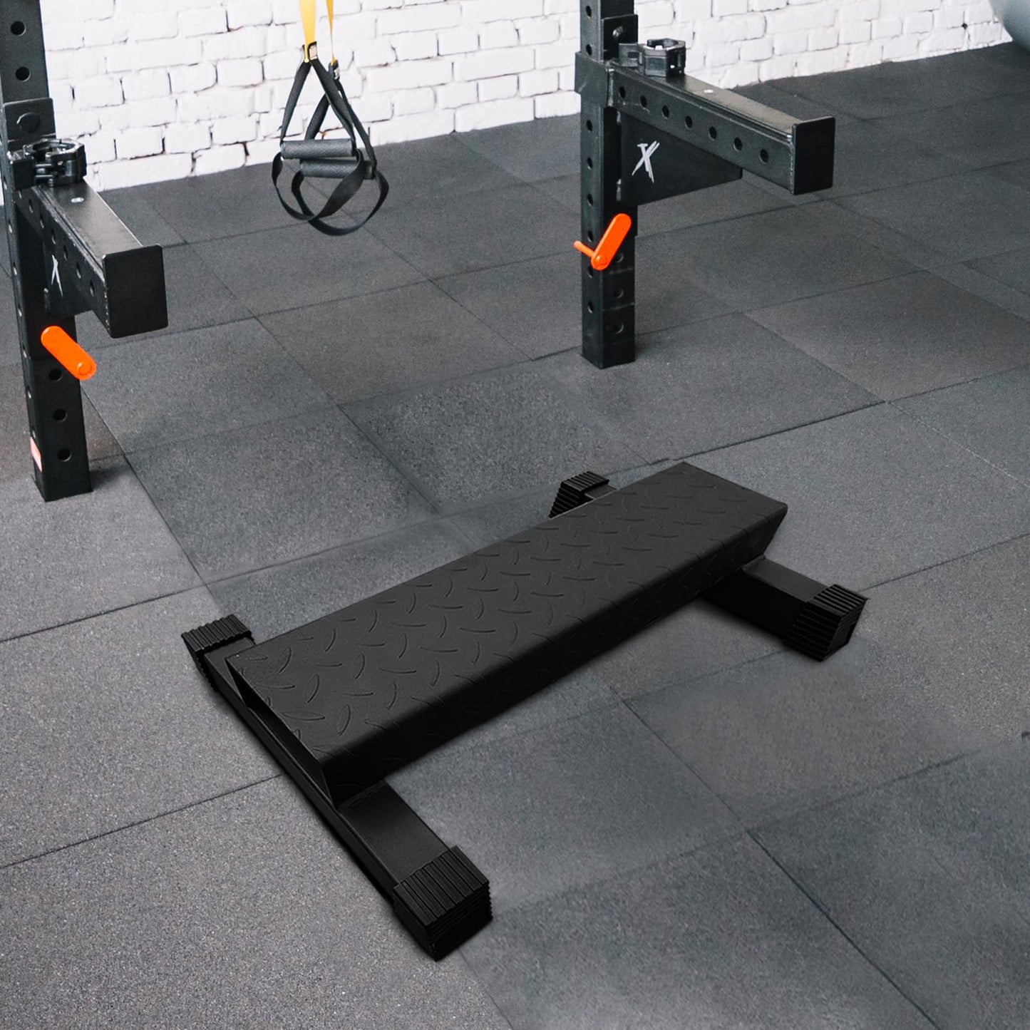 BLUSLM Upgraded Calf Raise Bar, Wide and High Squat Machine for Leg Stretching, Squat, Foot Stretch workout, Anti-Slip Solid Steel Calf Raise Block