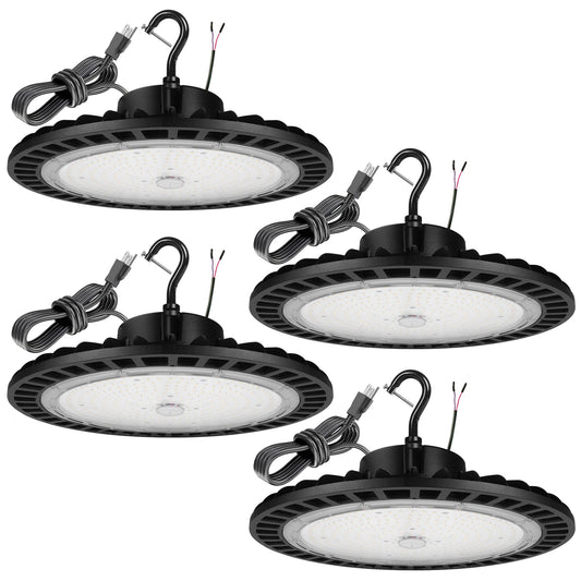 UFO Led High Bay Light 150W 4PACK 5000K 22500lm 1-10V Dimmable High Bay Led Shop Lights Alternative to 650W MH/HPS with US Plug ETL Listed UFO Lights for Shop Warehouse Gym Factory