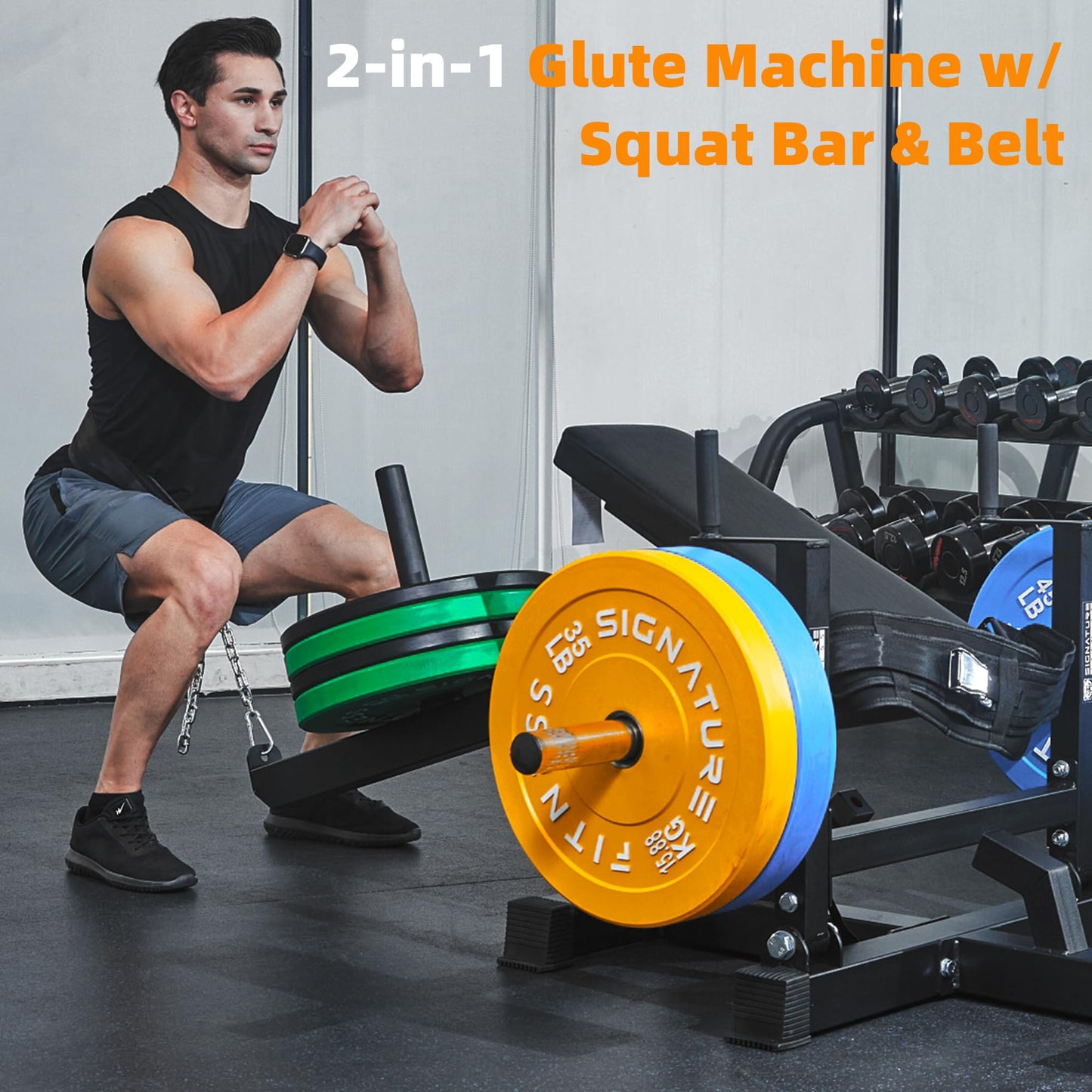 Signature Fitness Glute Bridge Plate-Loaded Hip Thrust Machine for Butt Shaping and Building Glute Muscles,1nd Generation