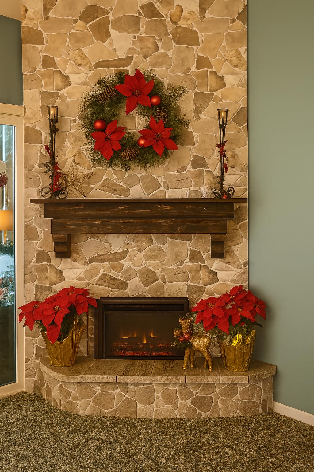 Dundee Deco 3D Stone Wall Panels PVC - Pack of 5, 39"x25" Panel, Covers 33.5 sq. ft - Brown Beige Wall Paneling for Interior Wall Decor