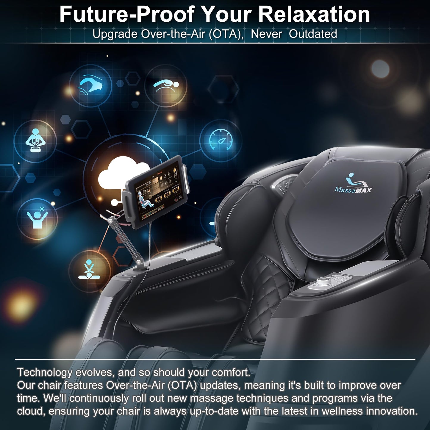 MassaMAX 2026 4D Massage Chair, Full Body Recliner with OTA Cloud Tech, Deep Yoga Stretch, 27 Auto Modes, 55" SL Track, APP & AI Voice Control, Auto Footrest, Zero Gravity, and Heating for Relaxation