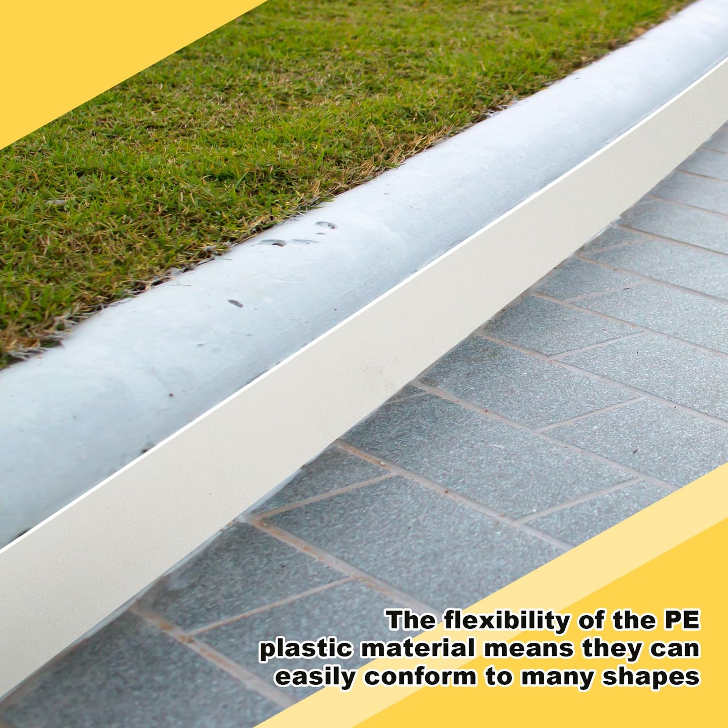 Timgle 13 Pcs Plastic Concrete Forms for Walkway 5 x 73 Inches Flexible Concrete Flatwork Curb Tools for Edging Garden Walkway Casting Paving Garden Stone Molds