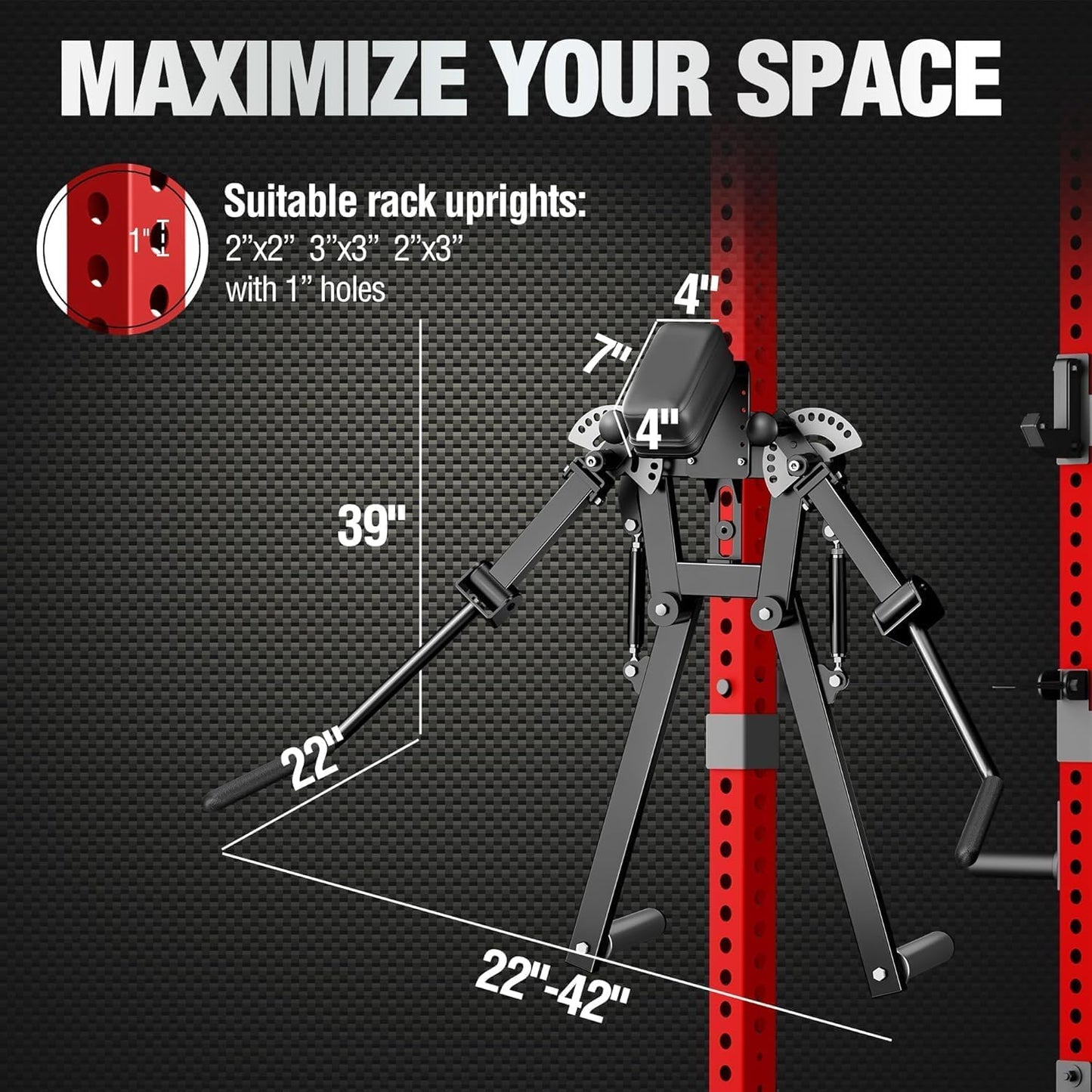 Mikolo Lateral Raise Attachment, Lateral Raise & Chest Fly Machine, Shoulder Press Machines for Chest & Shoulders, Power Rack Attachment with 1" Holes, Upper Body Workout Equipment for Home Gym