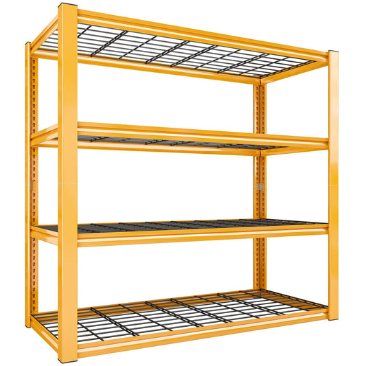 REIBII Garage Shelving Suitable for Garage Aesthetic‌, 40" W x 19.7" D x 59.9" H Heavy Duty Metal Shelving Load 2200LBS, Adjustable 4-Tier Storage Shelves for Garage Warehouse Basement Pantry, Orange