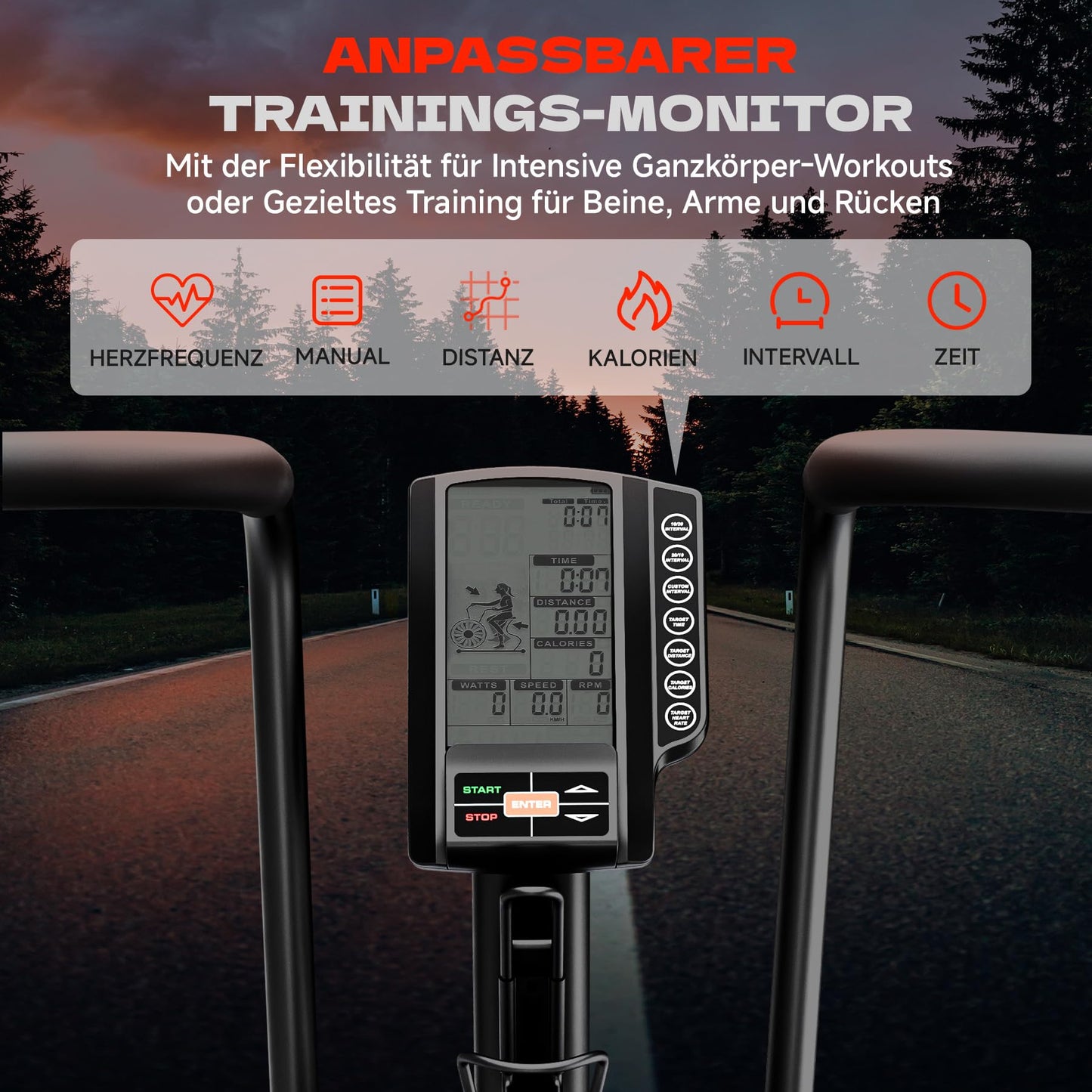 Eryntix Dual Resistance Air Bike, Magnetic & Air Fan Bike with APP Connection, ISCC PLUS Certified, Dual-Action Handlebars for Home Gym HIIT Cardio Full Body Workout(Matte Black)