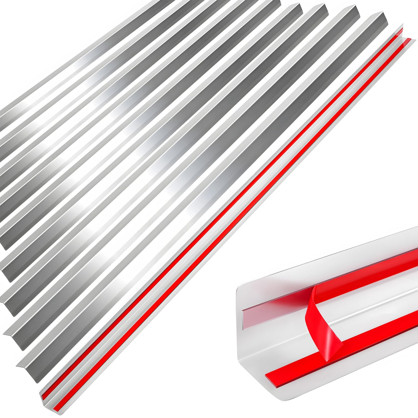 Besino Wall Corner Guards, 1” x 1” x 48”, Metal Wall Corner Protector, 20 Pack for Wall Protection and Decoration, 20 Ga/ 1MM Thickness, T304 Stainless Steel Corner Guard with 90-Degree Angle