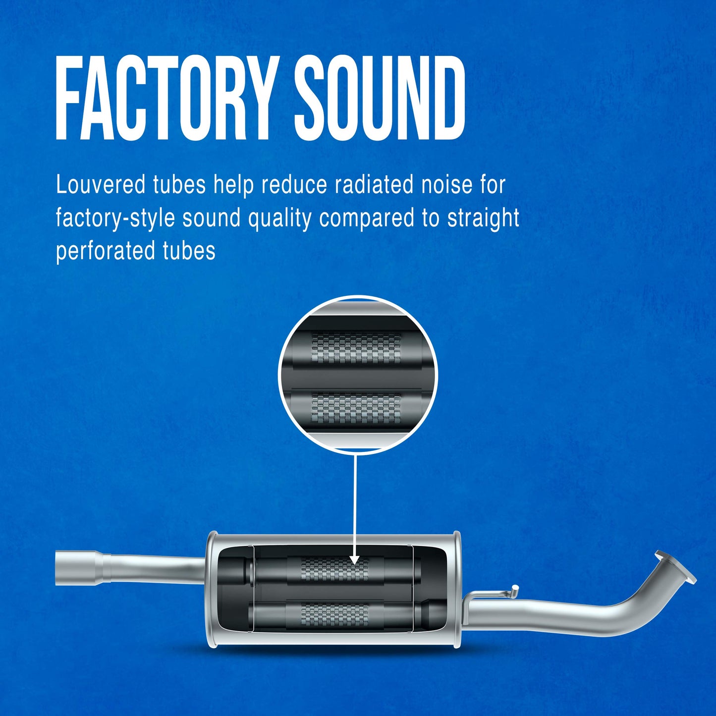Walker SoundFX 18828 Direct Fit Exhaust Muffler 2" Inlet (OD) 2.5" Outlet (OD) for Cadillac DeVille