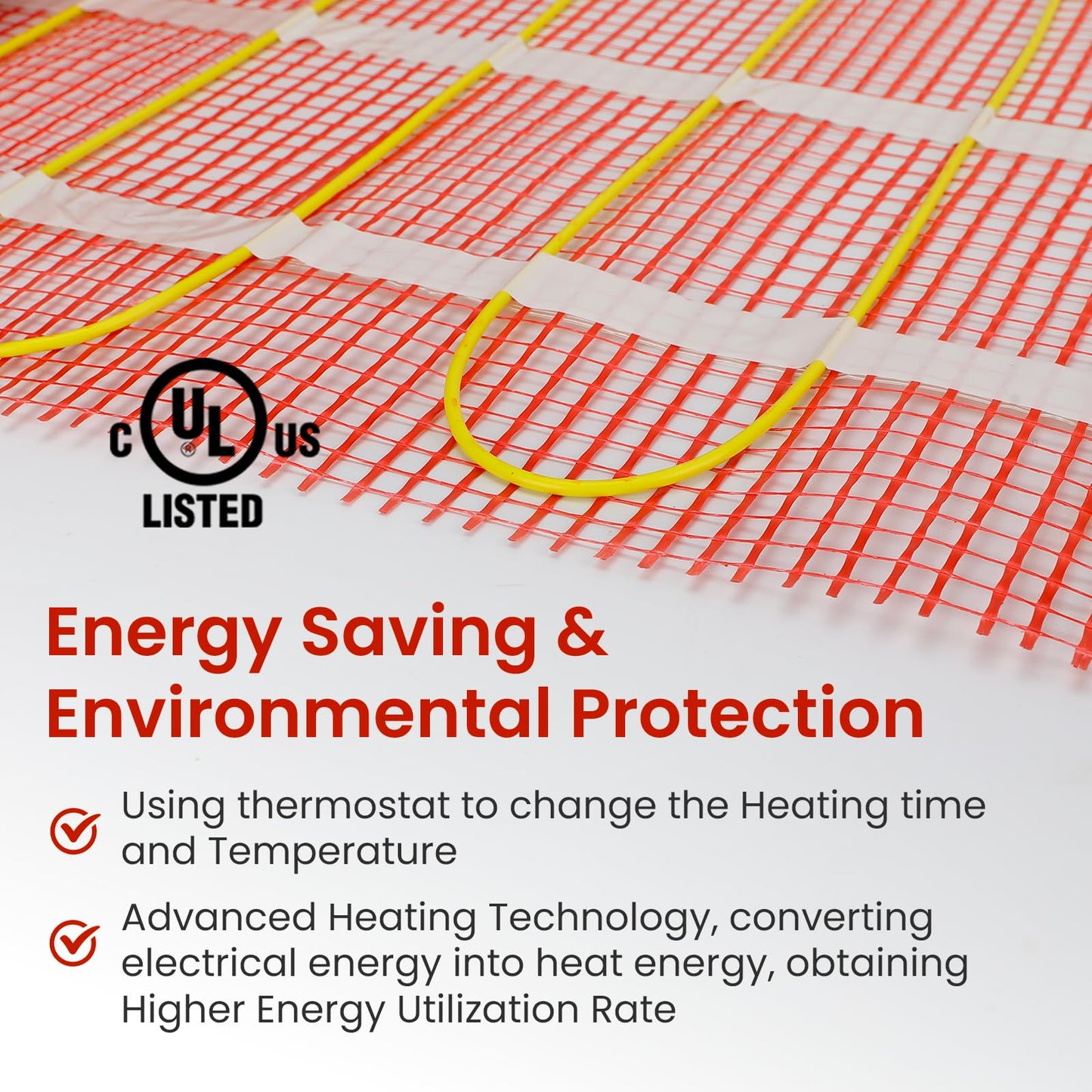 30 sqft HEATIT Warmmat Electric Radiant Self-adhesive Floor Heat Heating System & ET-72 Thermostat & Alarm Monitor