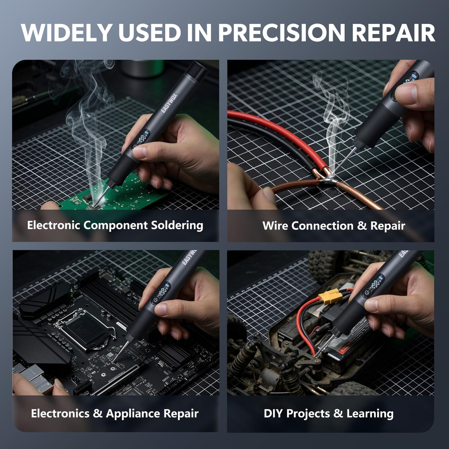 Electric Wire Stripping Machine & Cordless Soldering Iron Kit, 0.06"-0.67" Cable Stripper with 6 Channels 5 Blades & 35W All-Copper Motor, Rechargeable Soldering Pen 7S Fast Heating with LED Light & 3