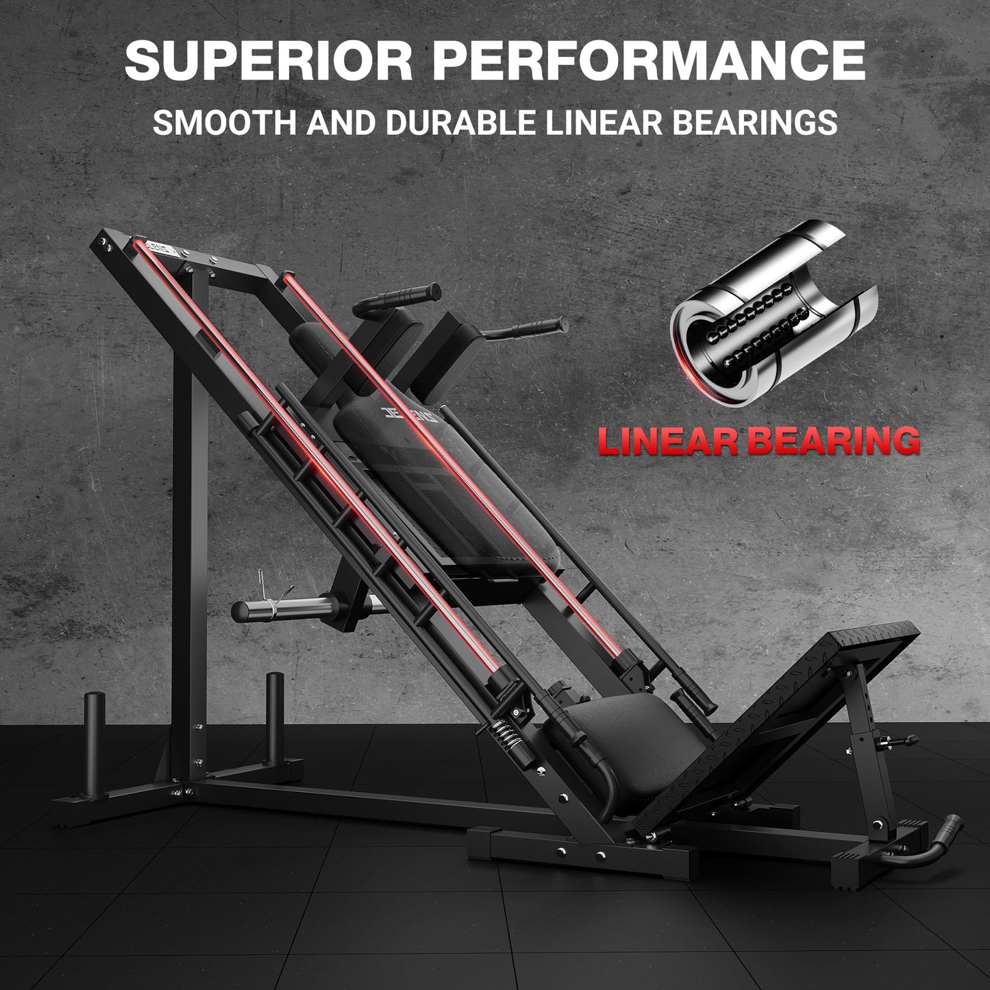 JELENS Leg Press Hack Squat Machine, Leg Machine for Home Gym with Linear Bearing, L11 Professional Adjustable Leg Exercise Machine, Lower Body Workout