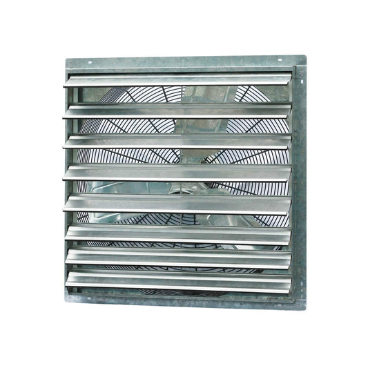 iLiving - 30" Wall Mounted Shutter Exhaust Fan - Automatic Shutter - Single Speed - Vent Fan For Home Attic, Shed, or Garage Ventilation, 5088 CFM, 7500 SQF Coverage Area, Silver (ILG8SF30S)