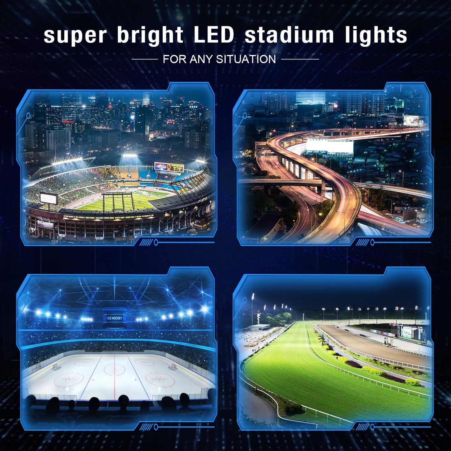 Tomourd 900W Led Stadium Lights, IP66 High Power Outdoor Sport Court Arena Light Pro-Grade High Mast Lighting with Dimmable 10KV Surge Protection Commercial and Industry for Large Area Lighting