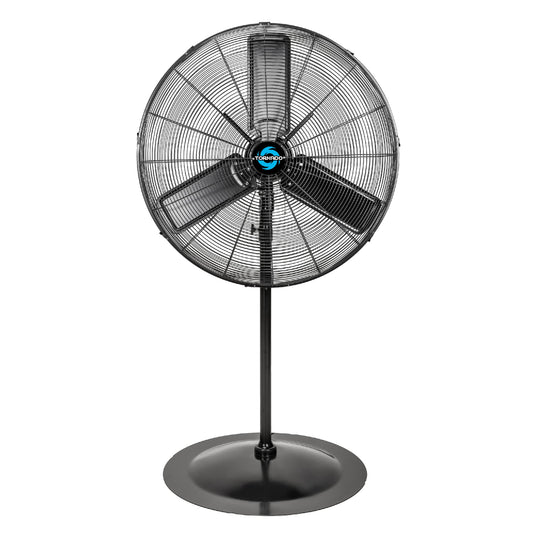 Tornado 30 Inch Commercial Industrial Oscillating Stationary Waterproof Pedestal Electric Fan cETL Safety Listed - 2 Years Limited Warranty