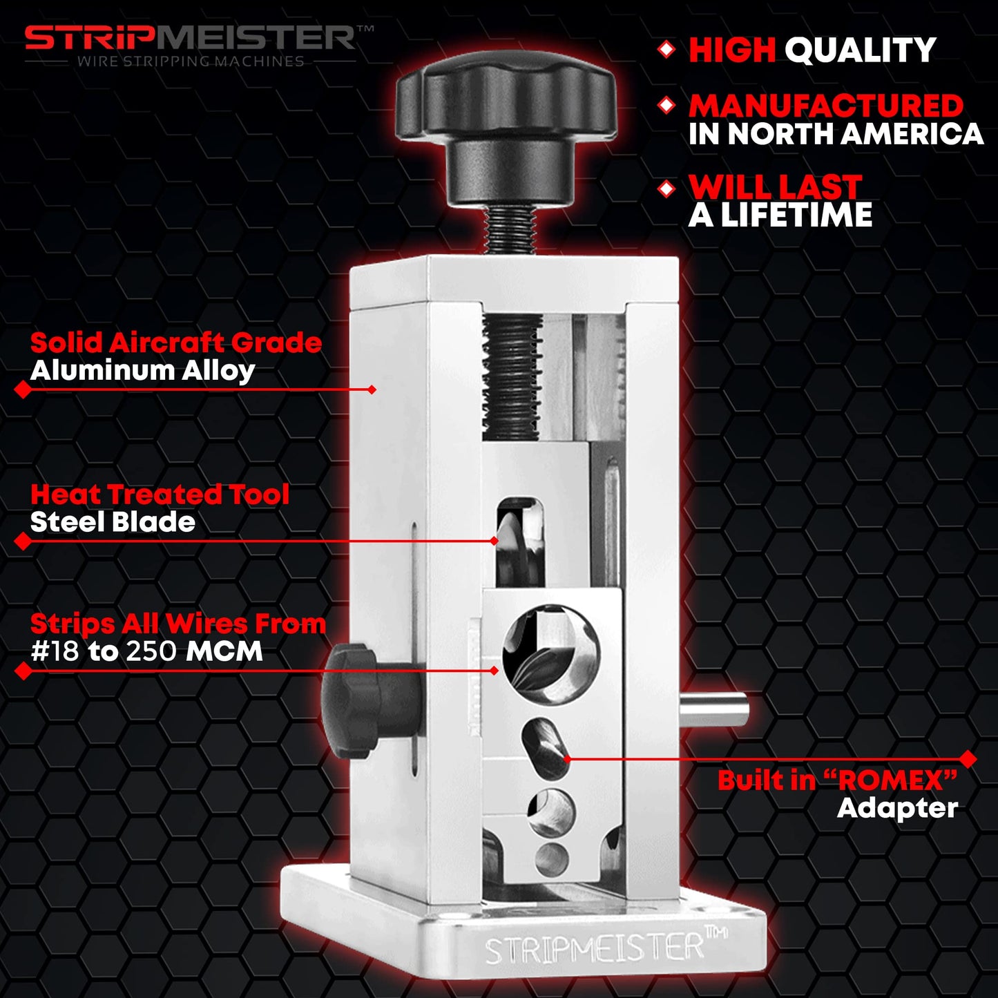 StripMeister Original Wire Stripping Machine & E250 Feeder Replacement - Drill Powered Wire Stripper, Wire Stripper Tool & Ultra-Grip E250 Feeder & Shaft Replacement, Wire Stripping Made Easy (Bundle)