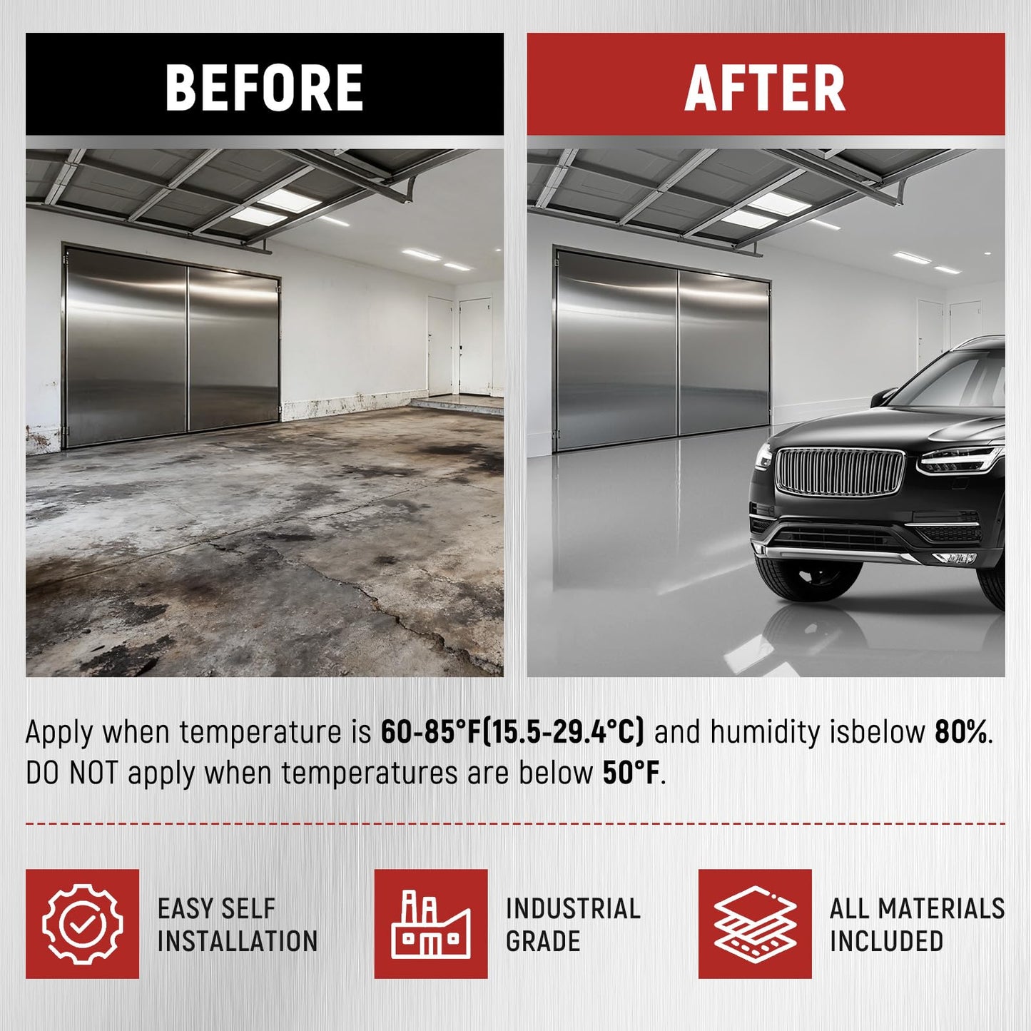 5 Gallon Professional Floor Paint (Slate Gray,800-1000 sq.ft)) - Acrylic Concrete Coating for Garages & Basements | Single Component Formula | Scratch Resistant & Low VOC | Non-toxic |Dirt-proof |Ready-to-Use