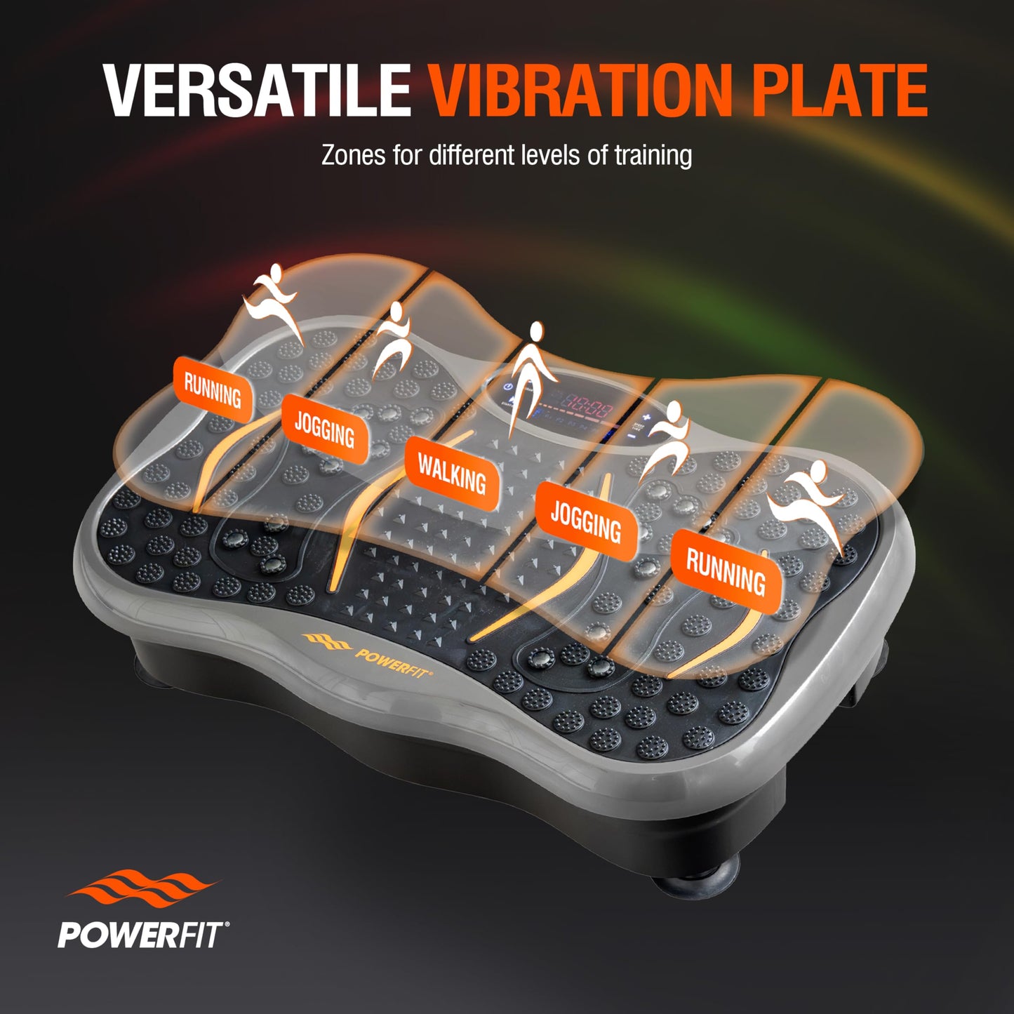 Powerfit Vibration Plate Exercise Machine - Waver Full Body Vibration Platform for Weight Loss & Lymphatic Drainage - Best Power Plate for Seniors - 200 Lbs Capacity