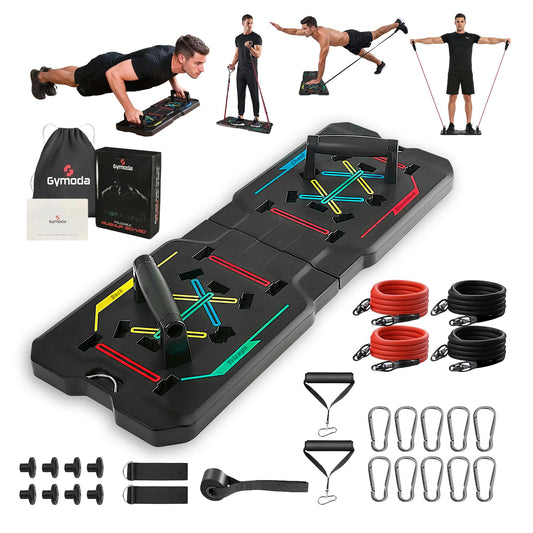 GYMODA Push Up Board – Portable 14-in-1 Home Workout System for Chest, Arms, Back & Core – Color-Coded, Anti-Slip, Foldable Board for Men & Women