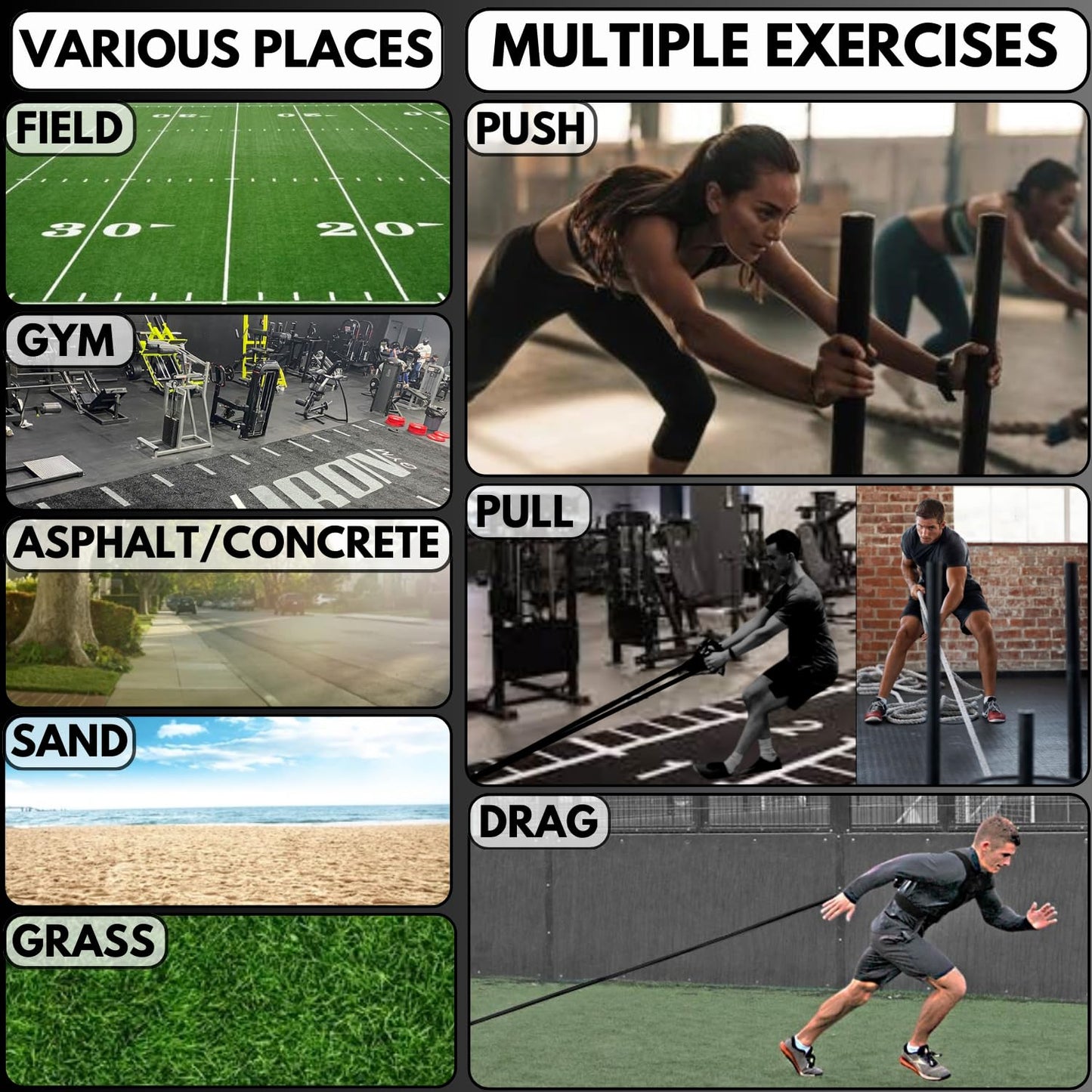 Weight Sled for Training Outdoor/Indoor, Workout Sled Push Pull Weighted Sled Football Speed Fitness Exercise Gym Equipment. Muscle Strength & Explosive Power.Adjust Height Suit for 1”&2” Weight Plate