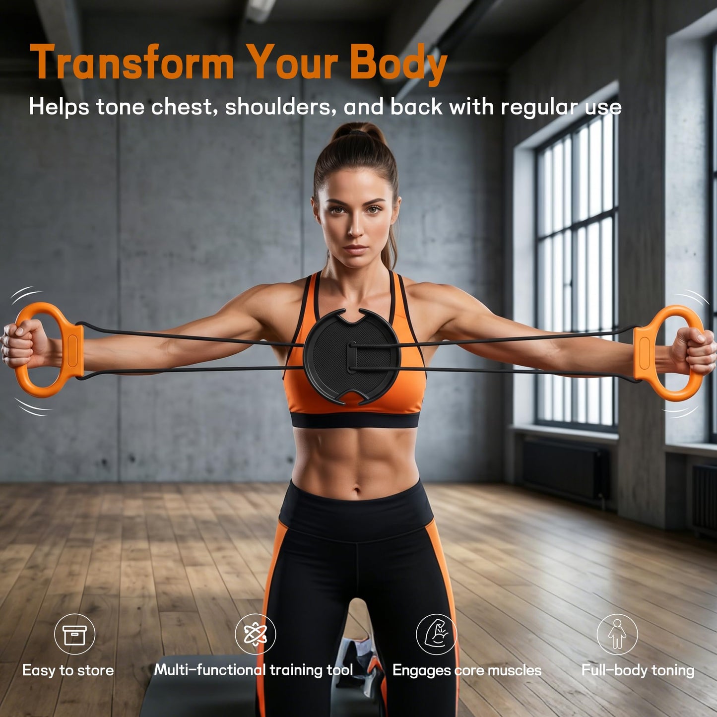 Hiaaop Portable Chest Expander and Upper Body Workout Equipment, Adjustable Resistance Band with Twisting Tension Dial, Arm Exerciser and Chest Fly Machine for Home Gym Strength Training