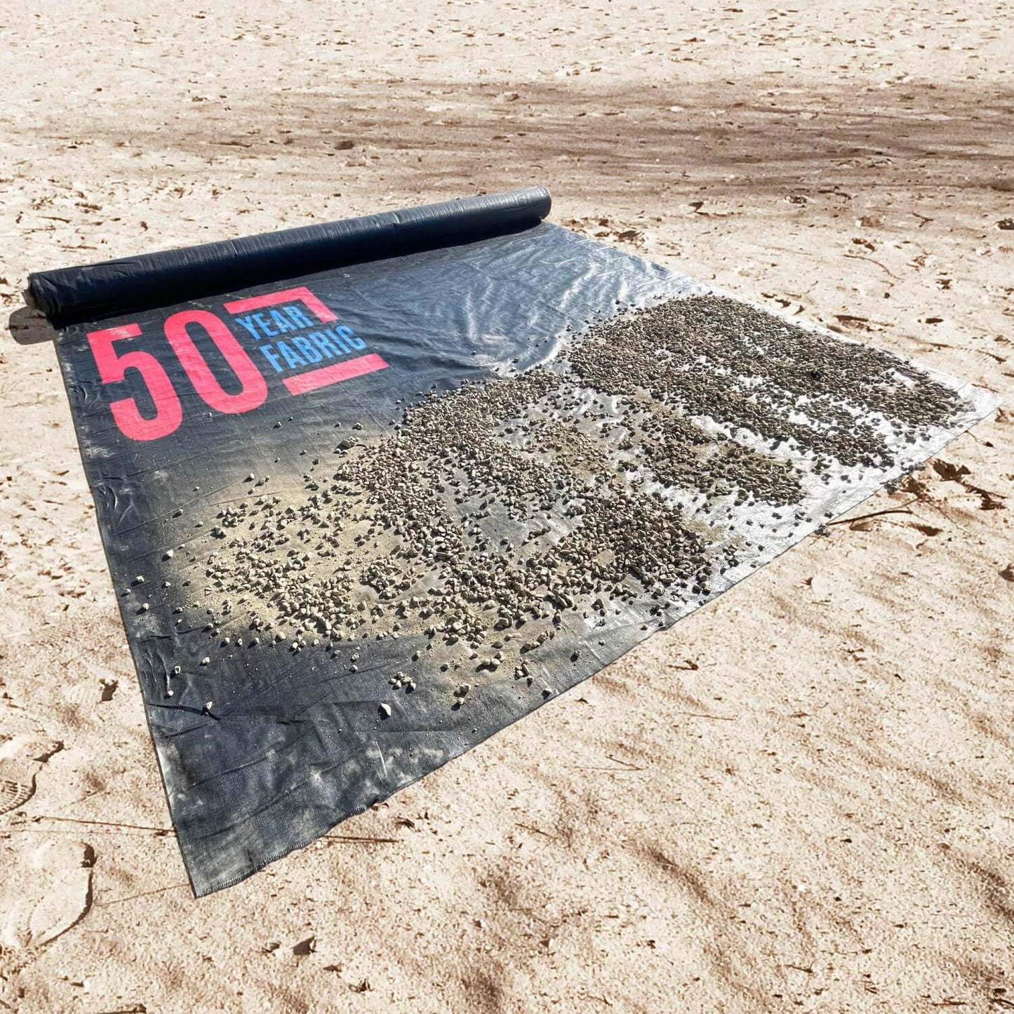 Sandbaggy 15 ft Heavy Duty Landscape Fabric | 50 Year Fabric | 6 oz Extra Thick Weed Barrier | Rock & Gravel Landscaping | UV Resistant | 365 Weed Free Guarantee (15 ft x 25 ft, 1, Count)